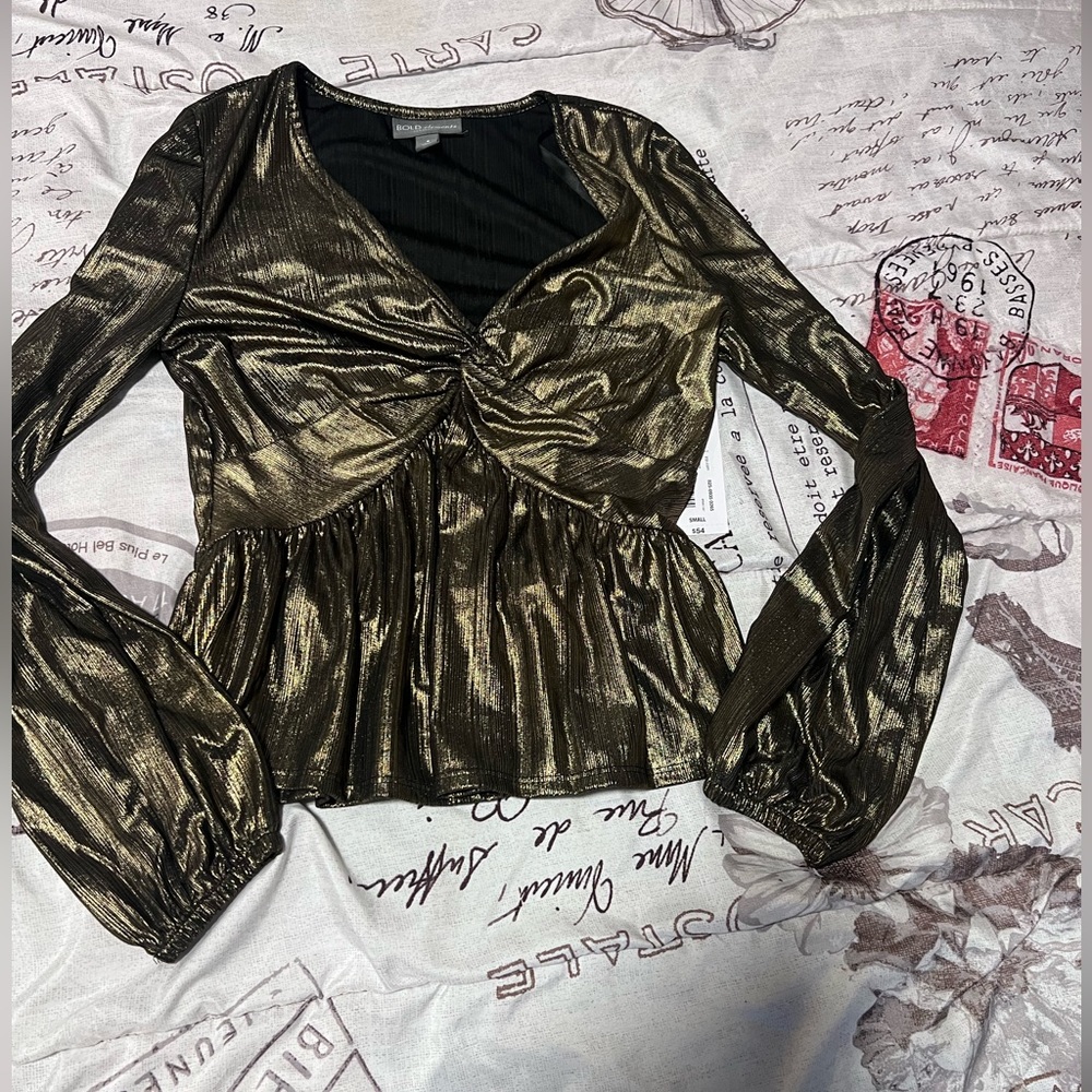 Gold/black shimmer shirt